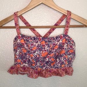 Free People Movement floral bikini top, S